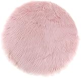 Faux Lammfell Schaffell Teppich Kunstfell Dekofell in Super weich Lammfellimitat Teppich Longhair Fell Optik Nachahmung Wolle Bettvorleger Sofa Matte (pink, 30cm)