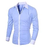 Jinwruny Herren Hemden Herren-Hemd Slim-Fit Herrenhemden Langarm-Hemden Männer Freizeit-Hemd Business Herren-Hemd - Slim-Fit - Langarm-Hemd - Büg