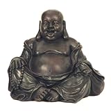 Geschenkestadl Riesen Buddha Figur sitzt und lacht 25 cm Asia Feng Shui B