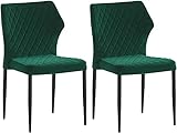 JYMTOM Esszimmerstuhl, Sessel, Polsterstuhl mit Armlehnen, Metallbeine, Samtbezug, bis 120 kg belastbar, für Arbeitszimmer, Wohnzimmer, Schlafzimmer (Green, 2)