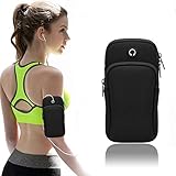 VodTiuKia Laufarmband, Armtasche, Handyhalterung zum Laufen, Multi-Handy-Armband, Tasche für Fitnessstudio, Workout, Jogging, geeignet für iPhone 11 Pro Max XS XR X 8 7 6 6S Plus (schwarz)