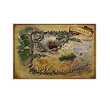 Map of Mordor, Ein Land der Mittelerde, modernes Familienschlafzimmerdekor, Poster, Leinwand, Wandkunst, Wohnzimmer, Schlafzimmer, Gemälde, 50 x 75