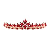 HDHUIXS Zuverlässig Strass Kronen Tiaras Hochzeit Brautkrone Stirnband Kompatibel mit Mädchen Frauen Bridal Geburtstagsfeier Hochzeitsabrom (rot) Praktisch (Color : Red)