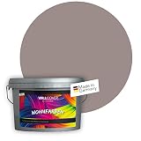 WALLCOVER Colors Wandfarbe Grau Brau 2,5 L für Innen Innenfarbe hell Matt | Profi Innenwandfarbe in Premium Qualität | weitere Größ