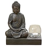 SD Buddha-Figur mit Tlichthalter meditierend, Buddha-Skulptur, Feng S