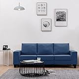 3-Sitzer-Sofa Blau Stoff, Bequeme Couch, Sofa Sessel, zeitgemäße Gestaltung, Wohnzimmer Möbel, Lounge Sofa, für Wohnzimmer Schlafzimmer Büro, komfortabel langlebig