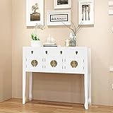 Anrichte Sideboard Mehrzweckschrank Highboard Schubladenkommode Beistellschrank Flurschrank, für Diele, Flur, Wohnzimmer Esszimmer Diele, Flur, chinesischen Stil Massivholz Weiß