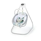Ingenuity, Everston Babyschaukel, 180° drehbar, 3 Schaukelrichtungen und 6 -geschwindigkeiten, spielt 11 Melodien und weißes R