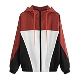 Zebin Damen Wasserdicht Atmungsaktiv Windbreaker Damen Regenjacke Faltbar Fahrradjacke Damen Kapuzenjacke Damen Jacke Herb