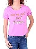 Madonna T-Shirt Damen Zain Rundhals Pailleten Aufdruck Short Cut Shirt MF-406974 Pink XL