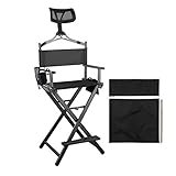 Regiestuhl hoch 6-teiliges Set Makeup Artist Chair Directors Stuhl, tragbarer Stuhl, faltbarer Aluminium-Make-up-Stuhl mit Kopfstütze, Künstler-Stuhl-Barhöhe mit Fußstütze Make-up Chair faltb