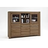 Elfo Vitrinenschrank Highboard Sophia Wildeiche-massiv geölt NEU/OV