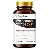 Vitalplant® Weihrauchkapseln hochdosiert im Braunglas - 600mg indisches Boswellia Serrata mit 90% Boswelliasäure in jeder Weihrauch Kapsel - 120st. Ohne Zusatzstoffe & rückstandsk