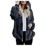 XTBFOOJ langes tshirt damen pbergangsjacken hellblauer pullover hoodie damen dicker stoff damen winter damen shirt laessig wintermantel schwarz wattierte weste lang longcardigan für strickjacke w