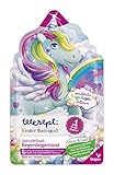 tetesept Kinder Badespaß Sprudelbad 'Regenbogenland' mit fruchtigem Duft und sprudelndem Einhorn-Schaum – bunter Badeschaum und farbiges Wasser – 1 x 40 g