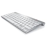 CSL - Wireless Slim Tastatur kabelloses Funk Keyboard 2,4G - Lightweight Design - Multimedia Keys - QWERTZ-Layout - Tastaturlayout für Apple - kompatibel mit Apple und PC