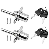 2 Stück Schublade Schloss mit Schlüssel Plunger Schloss Cam Schloss mit Schlüssel Büro Schubladen Schlösser Schiebetürenschloss Schrankschloss für Schiebetür Schublade Zink Legierung chrom F