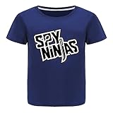 Spy Ninjas Sommer 100% Baumwolle T-Shirts für Mädchen und Jungen Bequemes T-Shirt Mode Top, marineblau, 7-8 J