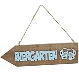 Riffelmacher & Weinberger Dekoschild Biergarten zum Hängen | Gartendeko Biergartenschild zum Aufhängen | Schild Schrift Dek