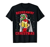 Dinosaurier-Sankt-Bier-Weihnachtshemd lustiges T Rex Rawr T-S