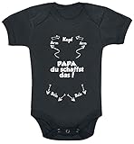 Papa, du schaffst das! Unisex Body schwarz 68 100% Baumwolle Familie & Baby, Fun-Merch, Sprü