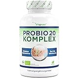 Probio 20 - Kulturen Komplex mit 20 Bakterienstämmen + Bio Inulin - 180 magensaftresistente Kapseln Bright JC Caps® - 21 Mrd Milchsäurebakterien je Tagesdosis - Hochdosiert - Vegan - Laborgeprü