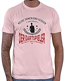 HARIZ Herren T-Shirt Seine Exzellens Dartspieler Dart Darten Männer Weltmeisterschaft Plus Geschenkkarten Rosa XXL