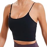 Lemedy Sport-BH, für Damen, gepolstert, Fitness, Workout, Laufshirt, Yoga, Tanktop - Schw