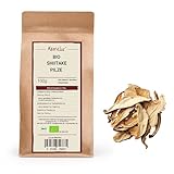 Kamelur 100g BIO Shiitake Pilze getrocknet in Scheiben – Trocken Pilze ohne Zusätze, Asiatische Lebensmittel - getrocknete Pilze BIO in biologisch abbaubarer Verpackung