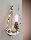 Edle Wandleuchte aus Messing Glas H:32cm Anker Sextant maritime Lampe Flur Badezimmer ANCOR