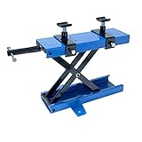 ECD Germany Motorradheber Motorradhebebühne 500 kg, 90 bis 490 mm Höhenverstellbar, Blau, Spindelantrieb, Motorrad Hebebühne Montagebock Montageständer Motorradständer Minilift Tisch Lifter U