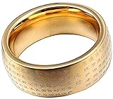 HAIGEGE Herren Wolf Ring Schmuck, Herren Titanstahl Buddhistische Schriften Herz Sutra Ring Buddhistische Schriften Amulett Chinesische Kulturliebhaber Geschenk, Schwarz, 11