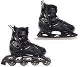 2in1 Schlittschuhe Inline Skates Inliner Raven Pulse Black verstellbar (37-40(23,5cm-26cm))