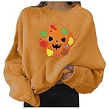YAOBF Sweatshirt Damen Langarm Casual Langarmshirt Pullover Bluse Tops Oberteile für Herbst Winter Funktions Langarmshirt Damen (Gelb 4,S)