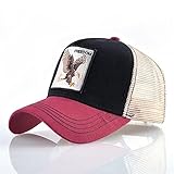 Mode Tiere Baseball Caps Männer Frauen Hysteresen Hip Hop Hut Sommer Atmungsaktives Mesh Sun Gorras Unisex Streetwear -Red2 Eag