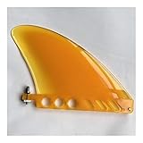 Fins surfen 4.6 Zoll weiche Fin Mit Schraube White Water Fin Kapitän Ende Surfen Zwecke (Color : 4.6inch Yellow fin)