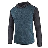 DDZYQ Kapuzenpullover Herren Modern Slim Fit Stretch Leicht Dünn Männer Sweatshirt Frühling Herbst Mode Spleißen Outdoor Casual Sport Wicking Breathable Herren Pullover C-Blue XXL