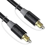 Amazon Brand - Eono Optisches Kabel, Toslink Digital Audio Kabel 24K Vergoldet Stecker für HiFi-System, Stereoanlage, Heimkino, Soundbar, TV, Xbox, PS4-1,8