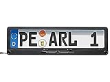Lescars Rückfahrkamera: Funk-Rückfahr-Kamera im Nummernschild-Halter, für Autoradio-Anschluss (Rückfahrkamera Funk Nummernschild)