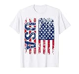 AMERIKA USA Flagge | Damen Herren Kinder | weiß USA T-S