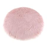 MagiDeal 4X Weiche Schaffell Hellrosa Flaumige Haut Faux Pelz Teppich Waschbare Matte Kleine Tepp
