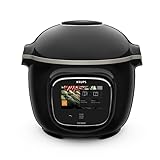 Krups CZ9128 Cook4Me Touch Multikocher | Schnellkochtopf | spülmaschinenfester 6-L-Behälter für bis zu 6 Personen | WLAN | Cook4Me-App | unbegrenzte Rezeptvielfalt | 13 Kochprogramme | schw