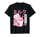 Lustiges Retro 90s Japan Kawaii Erdbeer Milchshake Karton T-S