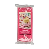 FunCakes Rollfondant Hot Pink: Einfach zu verwenden, glatt, flexibel, weich und biegsam, perfekt zum Dekorieren von Kuchen. Gluten-frei. 1 kg