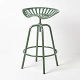 Homescapes Grüner Metall Traktor Sitz Gusseisen Barhocker, 70