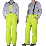 FIRI Skihose mit Hosenträger für Herren Wasserdicht + Winddicht Gefüttert Atmungsaktiv Warme Schneehose Snowboardhose Wintersport (seladongrün, 46)