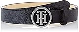 Tommy Hilfiger Damen TH Round Buckle Belt 3.0 Gürtel, Schwarz (Black 002), 95