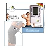SaneoLINE Sport - SaneoSPORT + Knieelektrode, EMS & TENS Elektrostimulator z. Training z.B. der Bauchmuskel Bizeps Tripes Beine Knie Oberschenk