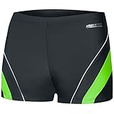 Aqua Speed graue Boxer Badehose eng für Herren Jungen + gratis eBook | Wettkampf Schwimmhosen kurz Teenager Männer | Dennis, Gr. S, 38 Gray G