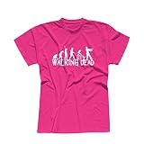 T-Shirt Evolution Walking Dead TWD Zombie Rick Lori AMC 13 Farben Herren XS-5XL Comic Adaption Serie Film Movie Apokalypse Survival, Größe:2XL, Farbe:pink - Logo W